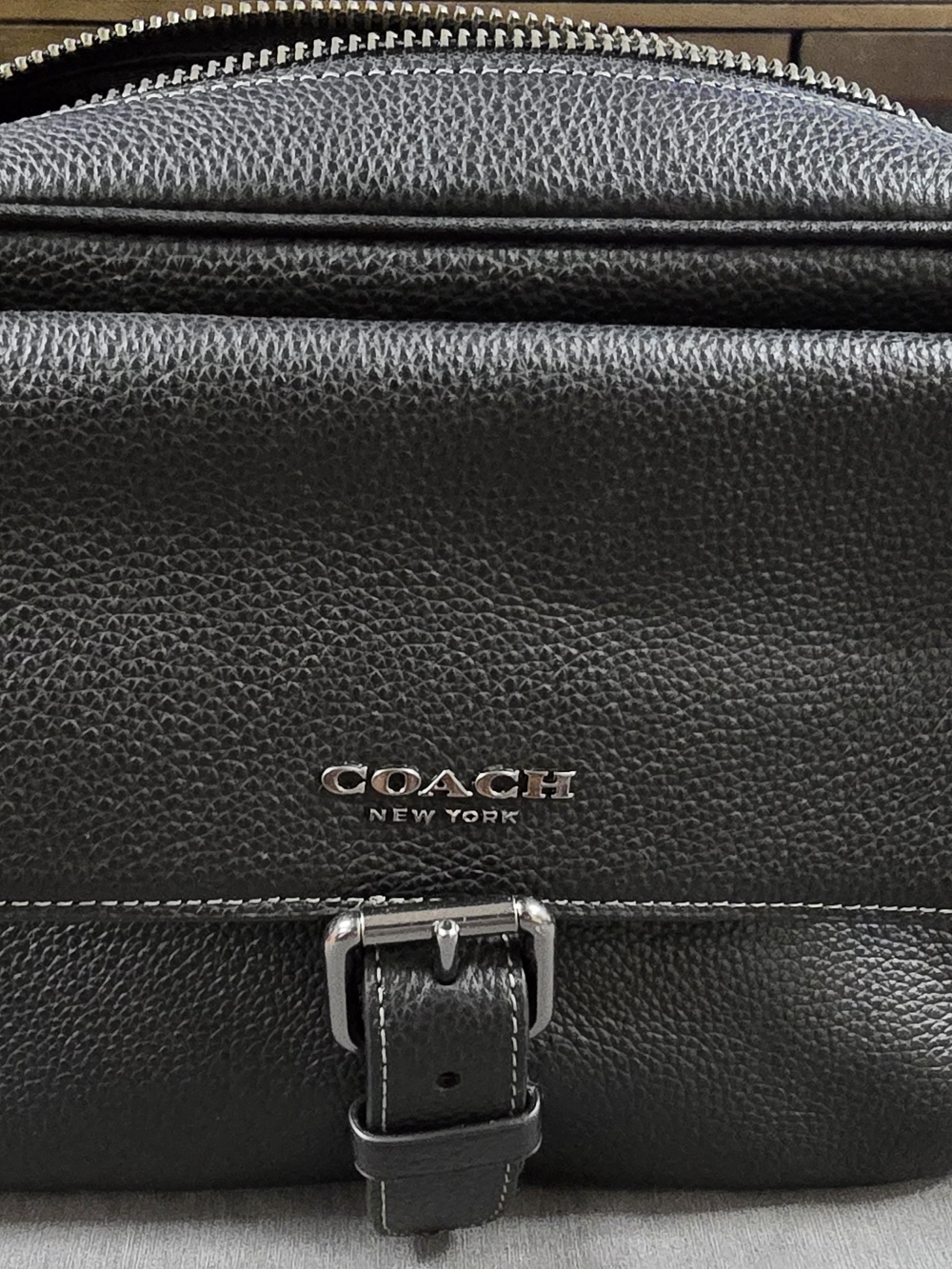 COACH New York Black Leather Men's Crossbody Bag
